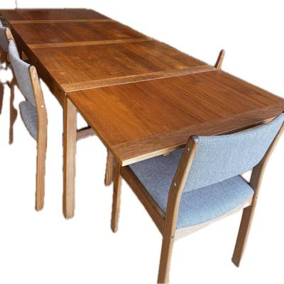 Danish Teak Dining Table by Ansager Mobler with Pull Out Leaves 52in - 92in & Six Chairs