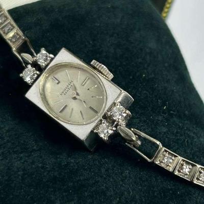 Universal Geneve 14K White Gold Case & Band (Marked) + Diamond Ladies Watch 