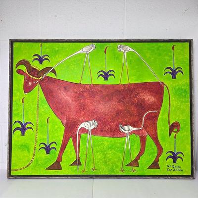 Seymour E Bottez Signed Painting On Board - Haitian Art 