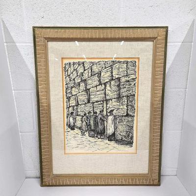 Wailing Wall Signed Print by Citroen #61/150 – Framed 23x28"