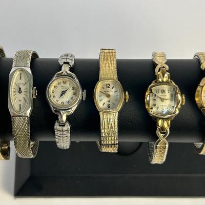 Vintage Gold Filled & Rolled Gold Ladies Watches - Bulova, Hamilton, Chase, & More