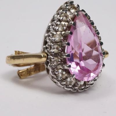14k Gold Sapphire (12.6 mm) Ring - (damaged) 