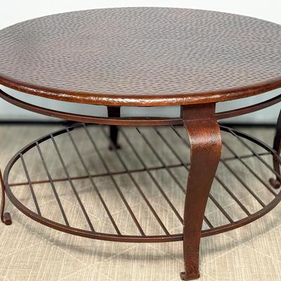 Bernhardt Hammered Copper Top Coffee Table - 35X19”