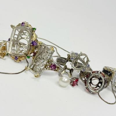 Sterling Silver Semi-Mount Rings,Size 6 & 7, & More for Repurpose or Scrap