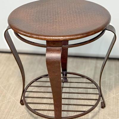 Bernhardt Hammered Copper Top Side Table - 22X24”