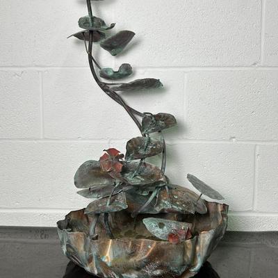 Mid Century Copper Indoor Water Fountain – 26"h