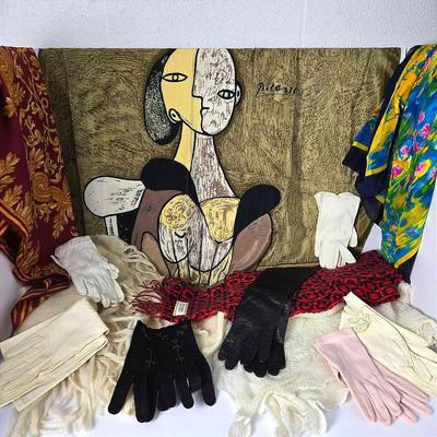 Silk Scarves Including Picasso & Monet Patterns, Plus Cashmere Scarf & More