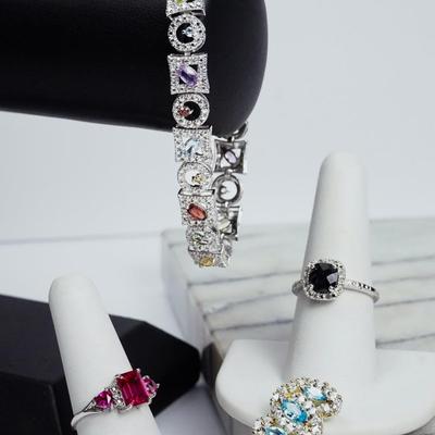 Sterling Silver Diamond & Multi-Gemstone Jewelry 