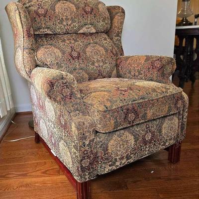 Lane Wing Chair Recliner, Tapestry Upholstery - 34"x37"x40.5"