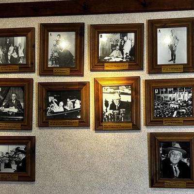Wall Of FDR photos with informational plaques - framed 14x12”