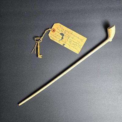 Vintage Clay Pipe -16" & Brass Key