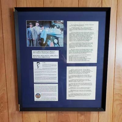Paul Tibbets Hiroshima bomber pilot autographed display - framed 27x24”
