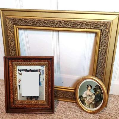 Vintage Gilded Wood Frames included Burled Framed Victorian 