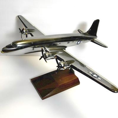 Douglas C54 airplane desk model - 19” wingspan, needs cleaning 
