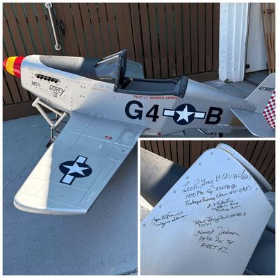 Tuskegee Airmen Autographed P51 Pedal Plane, custom built - 9’6” wingspan, 7’9” length