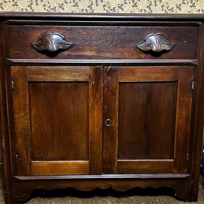 Antique Washstand Cabinet - 30x15x28"