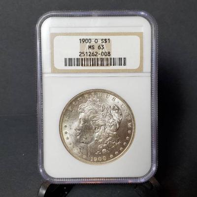 1900 O Morgan silver dollar - NGC graded MS63