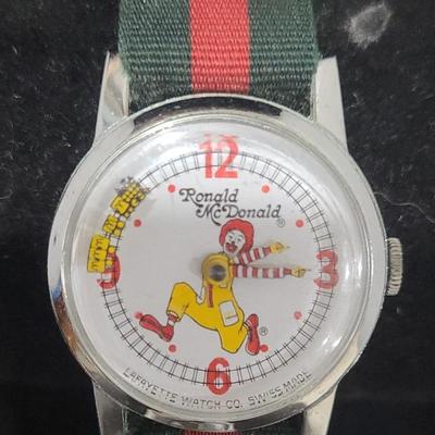 1976 McDonald's System, Inc Ronald McDonald'S Kids Watch Animated Train Track Themed Seconds Hand 