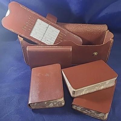 1960's Burgess Bowes Leatherbound Travel Dictionaries "EUROPE WITH EASE" - Midget Series Set of 4