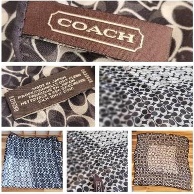 COACH Monogram-Print SILK SCARF - 21 Inch Square - Bandana Size