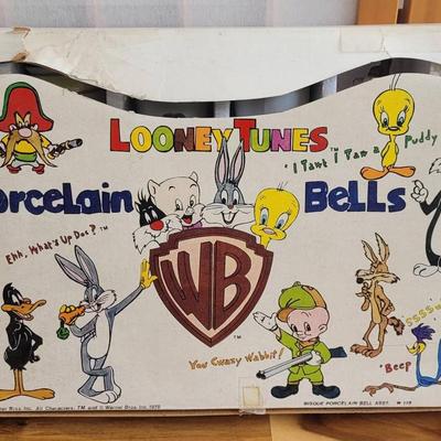 1979 Looney Tunes Warner Brothers Rice Products Ceramic Bells Boxed Set Of 12