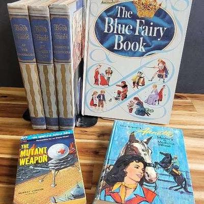 Vintage Children’s Classics & Collectible Book Lot – Book Trails, Blue Fairy Book, Western & Sci-Fi