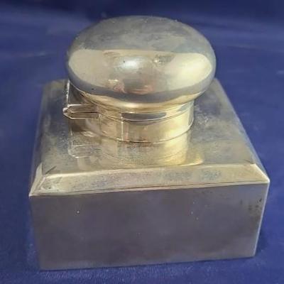 Antique Circa 1860-1890 Indian Kutch Silver Ink Well By Famous Silver Smith Oomersee Mawji (6.4 oz)