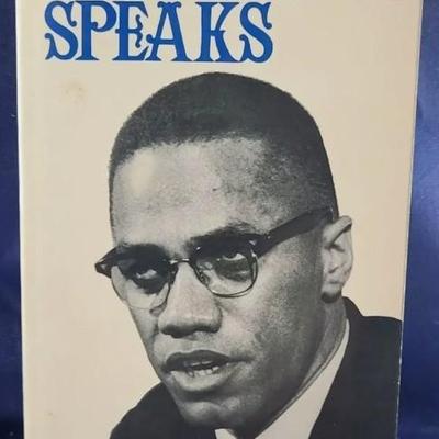 1st Edition / 1st Printing Of 1966 MALCOLM X SPEAKS by Evergreen Black Cat
