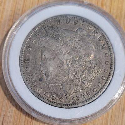 1901-O Morgan Silver Dollar In Protective Case