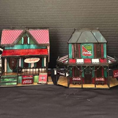 Coca-Cola Stained-Glass Decorative Buildings Featuring Theater and Antique Shop