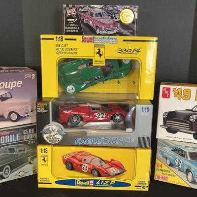 Boxed Die-Cast Ferrari, Ford, & Classic Car Model Kit Collection
