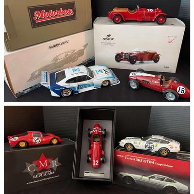 Ferrari, Maserati & BMW Collector Model Cars with Display Boxes