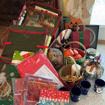 Seasonal & Decorative Home Collection with Pumpkin Mugs, Watermelon Basket & Holiday Accents