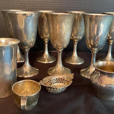 Sterling Silver Goblets, Vase & Assorted Tableware Collection