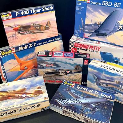 Historic Aircraft Model Kit Collection Featuring Chuck Yeager, Pearl Harbor & Spirit of St. Louis