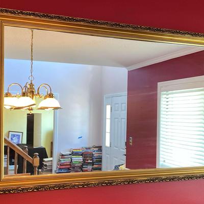 Large Wall Mirror with Ornate Gold Frame