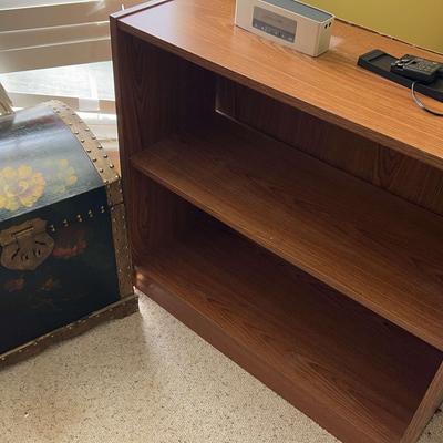 Painted Dome-Top Trunk, Wooden Two-Shelf Bookcase & Bose Speaker