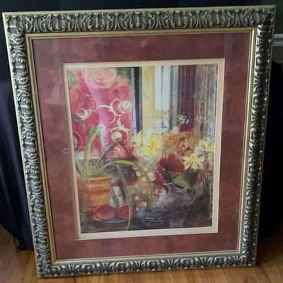 Large Framed Floral Print
