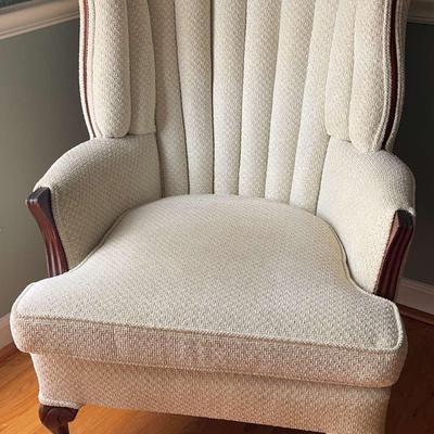 Elegant Cream Upholstered Armchair