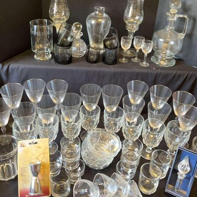 Large Barware & Glassware Featuring Decanters, Stemware, Shot Glasses & Accessories