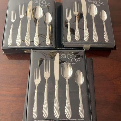 Studio Nova Flatware by Mikasa – Three Boxed Sets 