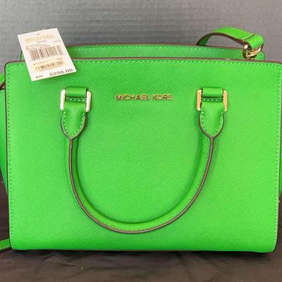 Michael Kors Lime Saffiano Leather Satchel/Crossbody