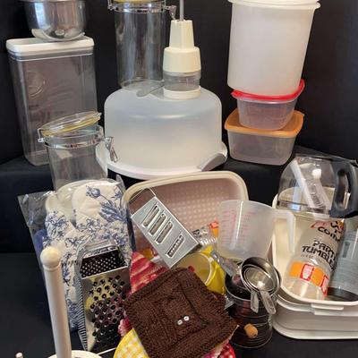 Kitchen Storage & Supplies Featuring Canisters, Tupperware, Grater, Measuring Cups & More