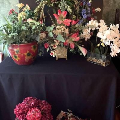 Collection of Decorative Faux Floral Arrangements