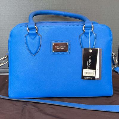 Tignanello Blue Leather Satchel/Crossbody