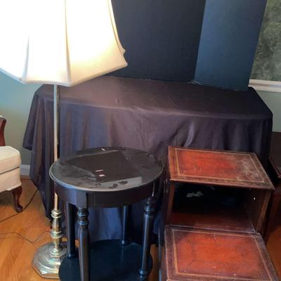 Henredon End Table, Plant Stand & Floor Lamp