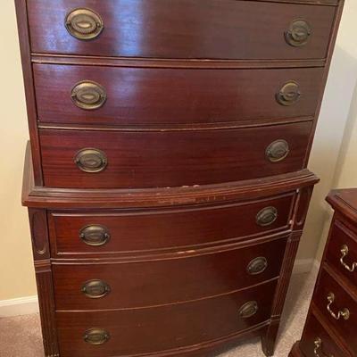 Vintage Bow-Front Chest of Drawers