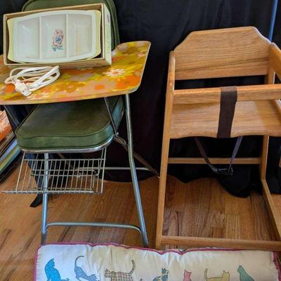 Retro Metal High Chair, Wooden Restaurant High Chair & Accessories