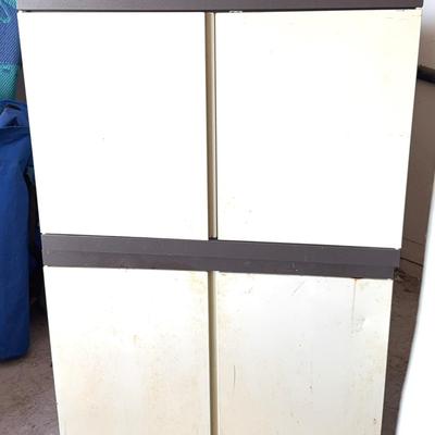Rolling Four Door Metal Cabinet 30”x21”x45”