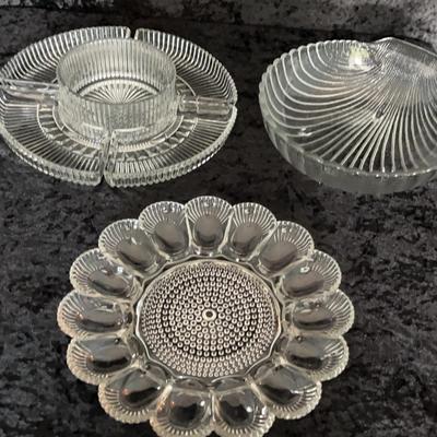 Crystal/Glass Serving Pieces By Anchor Hocking, Kromex, And More